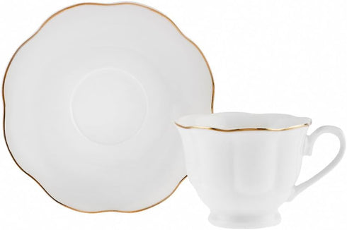 Set 6 12 Set (3 oz) KARACA an Turkish Coffee Cup for People - Piece Cups with Saucers - Small Porcelain Espresso