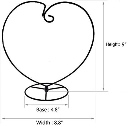 Archi Heart-Shaped Ornament Display Stand, 4 Pack Iron Pothook for Hanging Glass Terrarium (Heart)