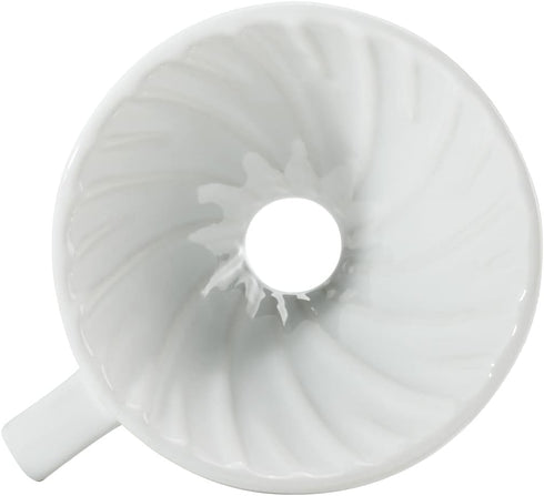 Restaurantware Restpresso 10 Ounce Coffee Dripper, Reusable Coffee Cone with Drip Hole, White Ceramic Pour Over