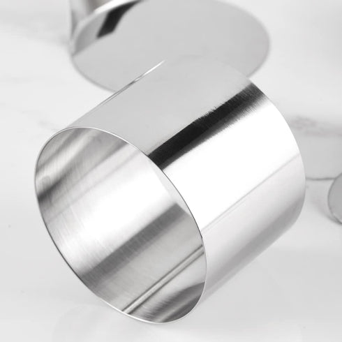 Guowall Round Cake Mold - Stainless Steel Cake Mousse Mold with Pusher and Lifter, Baking Accessories (3pcs/set)