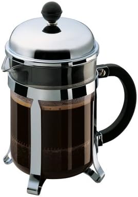 51oz Bodum Chambord French Press Coffee Maker, High-Heat Borosilicate Glass, Polished Stainless Steel Made in Portugal
