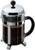51oz Bodum Chambord French Press Coffee Maker, High-Heat Borosilicate Glass, Polished Stainless Steel Made in Portugal