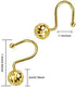 12Pcs Luxury Quality Hollow Ball Shower Curtain Hooks, Rustproof Stainless Steel Rings for Bathroom Rod (Gold)