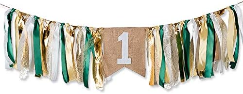 Field Green Style Highchair Banner Baby Girls Boys 1st Birthday Party High