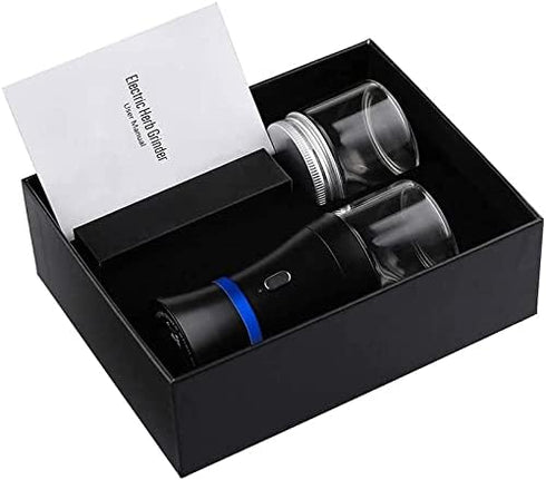 Spacenight 2pcs 1.7oz Electric Herb Grinder COMPACT for Flower Buds, USB-Rechargeable, Glass Herb Chamber - Ideal