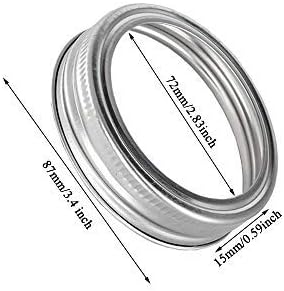 20pcs Rust Resistant Silver Mason Jar Replacement Rings, 87mm Wide Mouth Bands for Canning Lids and Storage