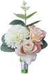 MOJUN Boutonniere and Wrist Corsage Set, Wedding Flowers Accessories for Prom Suit Decoration