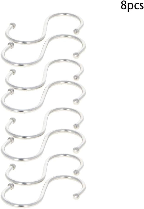 MroMax 50mm/1.97" Stainless Steel S Hooks, Silver S Shaped Hook Hangers for Multiple Uses, 8Pcs