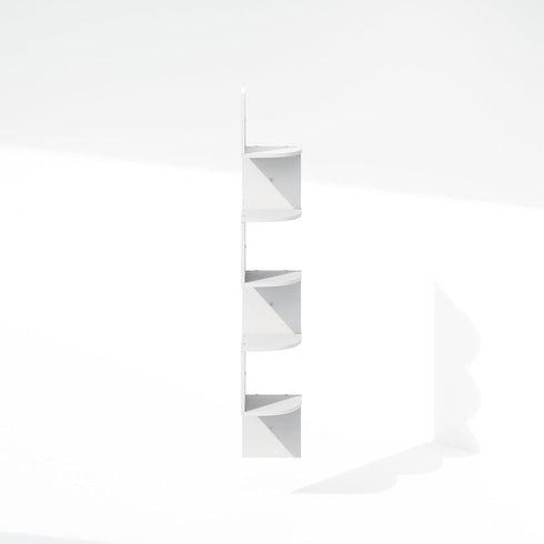 5-Tier Furinno Rossi Floating Corner Shelf for Wall, Corner Zigzag Shelf Wall Mounted, Radial Wall Mount Shelves