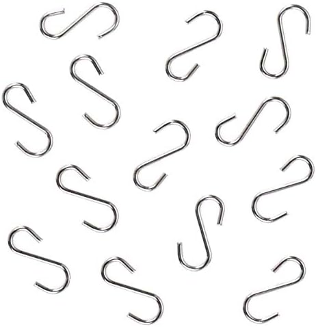 50 PCS Mini S Hooks Connectors, Metal S-Shaped Hooks for DIY Crafts, Hanging Jewelry, Key Chain, Tags