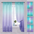 Yancorp Semi Sheer Bedroom Curtains - 72 inch Length Rod Pocket Curtain in Teal Turquoise Purple Ombre (1 Panel,