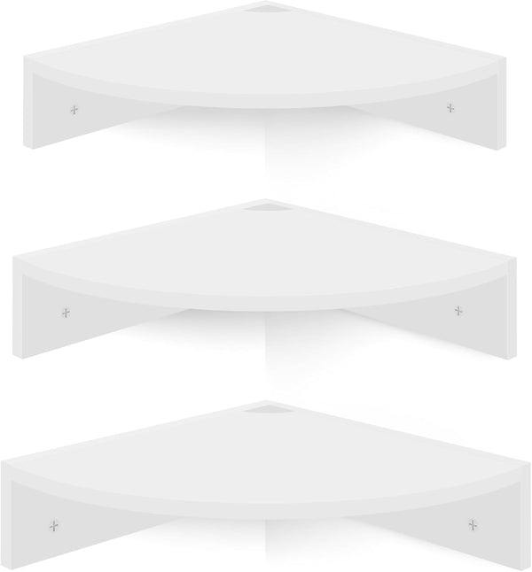 Homode Floating Corner Shelves, Set of 3 Wood Corner Wall Shelves with