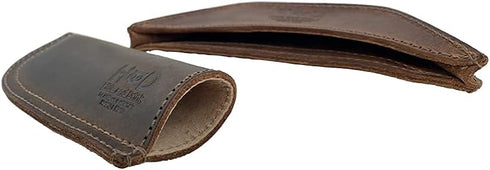 Hide & Drink Rustic Leather Hot Handle Holders, Set of 2 for Cast Iron Skillets & Pans (Bourbon Brown)