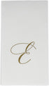 Caspari Pack of 24 White Pearl Paper Linen Guest Towels, Monogram Initial