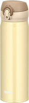 Thermos 0.5L Water Bottle Vacuum Insulation Travel Mug - One-Touch Open Type, Creamy Gold