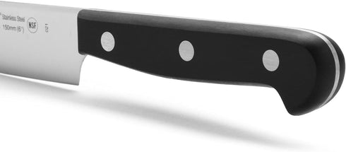 Arcos Chef Knife, 6 Inch Stainless Steel, Ergonomic Handle, Series Universal, Color Black