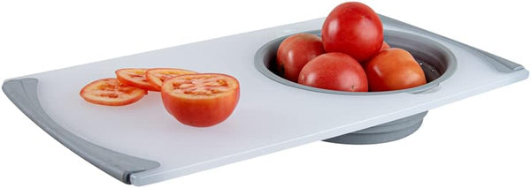 Restaurantware RW Base Cutting Board Strainer, 19.7"x11.2" with Non-Slip Rubber Feet, Gray
