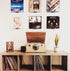 Vinyl Record Wall Mount, 5 Pack Floating Shelf for Black & White Album Display, No Wall Damage
