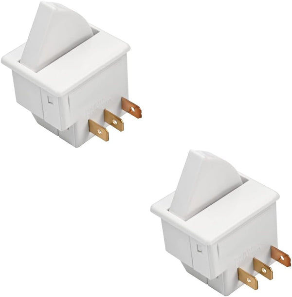 Heyiarbeit Refrigerator Door Light Switch 3Pin Universal Replacement LTK-17 Momentary NC AC 250V 0.5A, 2Pcs White