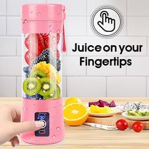 Portable Blender, USB Rechargeable Personal Fruit Blender, Mini Smoothie Blender (PINK) by raxtup