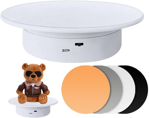 Display 360 Degree Electric Turntable for Small Product Display, 7.87in Diameter Photography Turntable