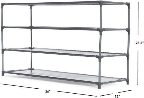 20 (4-Tier Home Basics Pair Non-Woven Shoe Rack Wide)