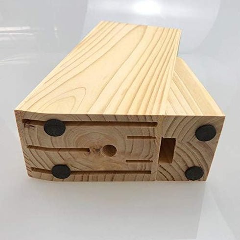 Wooden Knife Block Countertop Knife Holder with Scissors-Slot for Kitchen