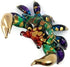 Tiny 2?" Multicolor Gold Sea Crab Figurine, Miniature Hand Blown Painted Glass, Cute Colorful Collectible