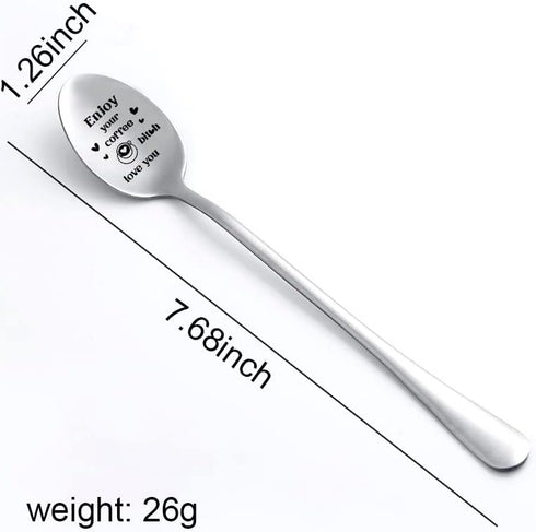 Enjoy Your Coffee Spoon Gift for Best Friends - Boyfriend/Husband - Anniversary/Birthday Gifts for Coffee Lovers