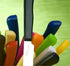 6 Kitchen Knives - 4.3"/11cm Italian Stainless Steel Serrated Vegetable/Steak/Table Knife Cutlery, Rounded Tip (White)