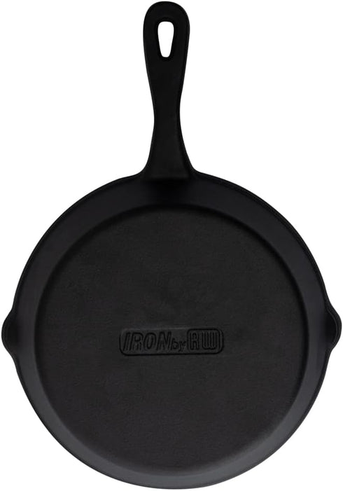 Restaurantware Met Lux 7.75 Inch Cast Iron Skillet - Pre-Seasoned Fry Pan with Handle and Pour Spouts for Cooking