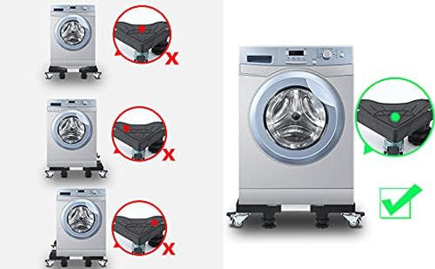 I'SMARTMOON Mini-Fridge-Stand with 4 Strong Feet, Adjustable Dolly Washing Machine Stand Base for Portable Refrigerator