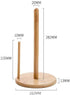 Wood Paper Towel Holder, Wooden Paper Towel Holder Countertop with Wooden Base, Kitchen Roll Holder Paper Towel Stand Countertop & Roll Organizer for Table, Free-Standing Kitchen Roll Holder