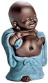 Kingzhuo 4'' Cute Tiny Buddha Statue Monk Figurine, Classic Ceramic Arts & Crafts Gift, Baby Crafts Ornaments (6 x 10