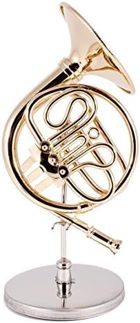 Broadway Gifts 3.75 Gold French Horn Music Instrument Miniature Replica with Case,Multicolor,Size in. by Broadway Gift