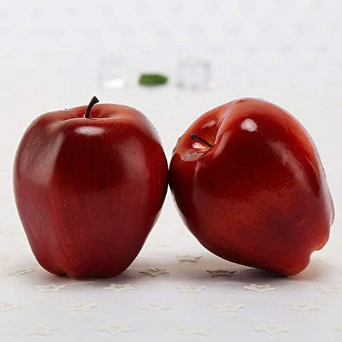 Yangshine 3 Pack Artificial Lifelike Simulation Apples Decorative Red Fruit for Home House Kitchen Thanksgiving