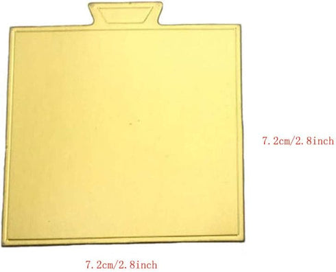 100-Pack Gold Mini Cake Base Boards, Mousse Cake Cardboard Set, Ideal for Dessert Buffet, Wedding, Parties, Catering