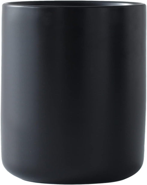 Black Kitchen Utensil Holder for Countertop, Matte Cooking Utensils Holder, Modern Ceramic Crock Easy to Clean for