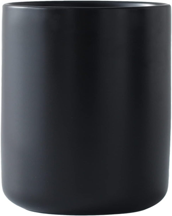 Black Kitchen Utensil Holder for Countertop, Matte Cooking Utensils Holder, Modern Ceramic Crock Easy to Clean for