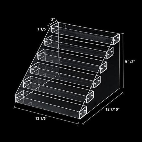 PMMASTO Countertop, 6 Countertop, Tiered Spice Rack, Seasoning Organizer, Clear Acrylic Vertical Shelves Can Organizer