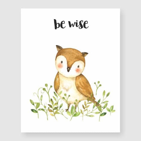 Bestbuddy Pet Set of 6 Unframed Woodland Animals Art Prints (8X10) for Kids Baby Girl Room Decor