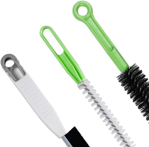 3-Piece Set, Upgraded Cleaning Brush Kit - Flexible Drain Brush, Crevice Brush with Nie, Ideal for Kitchen, Bathroom