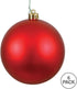 Vickerman 4" Red Matte Ball Christmas Ornament, Shatterproof UV Resistant Plastic, Set of 6 for Tree Decor