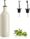 Sweejar Large Ceramic Olive Oil Dispenser Bottle, Opaque Oil Cruet for Oil, Vinegar, 24 Fl Oz, Beige
