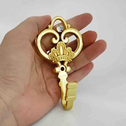 Crown Curtain Wall Hook for Household Clothes Hanging, Window Drapery Medallion Holdbacks, Gold
