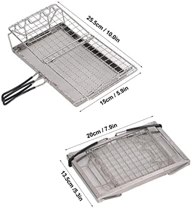 Camping Toaster - 22x15x3 cm, Stovetop Toaster, Wearable Stainless Steel for Hiking, Stable Structure