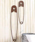 Collections-Etc Large Hanging Metal Safety Pins - Set of 2 for Laundry Room Wall Decoration