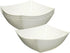 Square Fancy White Plastic Serving Bowls, 16oz (4 Count) for Catering, Parties & Events