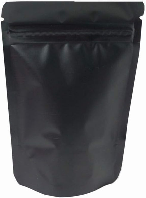 PABCK 100 Pcs Matte Black Resealable Stand Up Bags with Window, 3.9x5.9 inch Heat Seal Bulk Food Storage