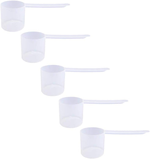 Plastic Measuring Scoop (70 cc | 4.73 tbsp | 2.37 fl oz. | 70 mL) - Long Handle Spoons for Powders, Granules, Baking